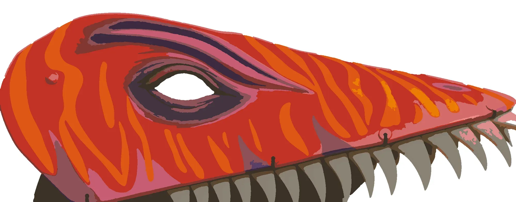 The same head posterized down to the paints on hand, each region snapped to a real color