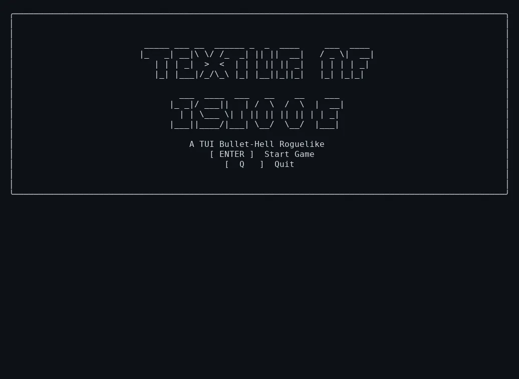The Texting of Isaac title screen in a terminal, rendered in ASCII inside a bordered panel